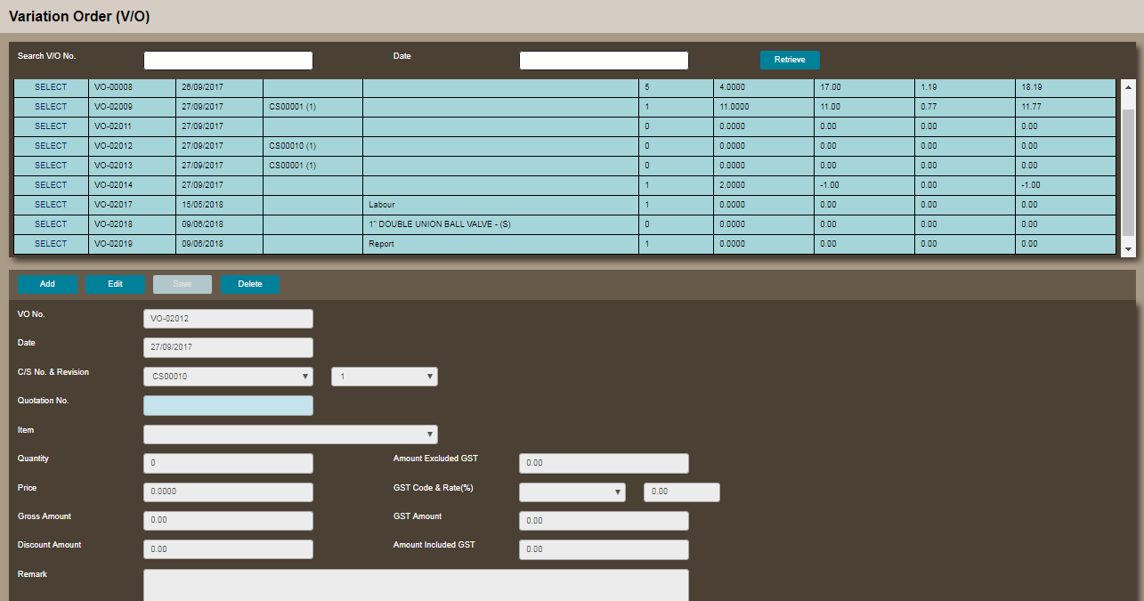 Validation Order